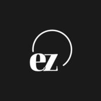 ez logo initialen monogram met circulaire lijnen, minimalistische en schoon logo ontwerp, gemakkelijk maar classy stijl vector