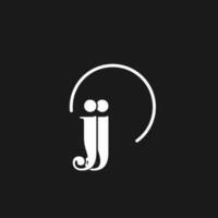 jj logo initialen monogram met circulaire lijnen, minimalistische en schoon logo ontwerp, gemakkelijk maar classy stijl vector