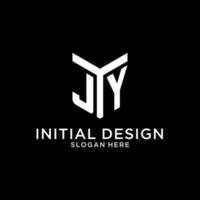 jy spiegel eerste logo, creatief stoutmoedig monogram eerste ontwerp stijl vector
