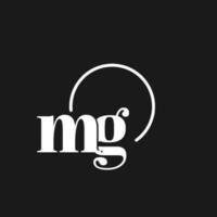 mg logo initialen monogram met circulaire lijnen, minimalistische en schoon logo ontwerp, gemakkelijk maar classy stijl vector