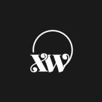 xw logo initialen monogram met circulaire lijnen, minimalistische en schoon logo ontwerp, gemakkelijk maar classy stijl vector