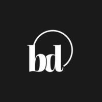 bd logo initialen monogram met circulaire lijnen, minimalistische en schoon logo ontwerp, gemakkelijk maar classy stijl vector