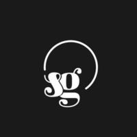 sg logo initialen monogram met circulaire lijnen, minimalistische en schoon logo ontwerp, gemakkelijk maar classy stijl vector