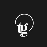 tg logo initialen monogram met circulaire lijnen, minimalistische en schoon logo ontwerp, gemakkelijk maar classy stijl vector