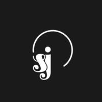 sj logo initialen monogram met circulaire lijnen, minimalistische en schoon logo ontwerp, gemakkelijk maar classy stijl vector