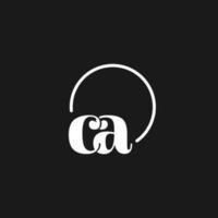 ca logo initialen monogram met circulaire lijnen, minimalistische en schoon logo ontwerp, gemakkelijk maar classy stijl vector