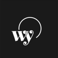 wy logo initialen monogram met circulaire lijnen, minimalistische en schoon logo ontwerp, gemakkelijk maar classy stijl vector