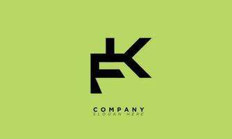 fk alfabet letters initialen monogram logo kf, f en k vector