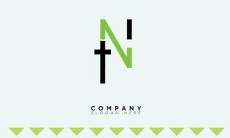 tn alfabet brieven initialen monogram logo nee, t en n vector