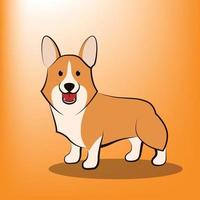 schattige cartoon vectorillustratie van een corgi hond die het staat vector