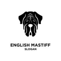 Engelse mastiff hond hoofd vector embleemontwerp pictogram illustratie