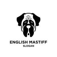 Engelse mastiff hond hoofd vector embleemontwerp pictogram illustratie