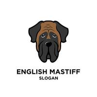 Engelse mastiff hond hoofd vector embleemontwerp pictogram illustratie