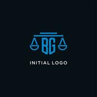 bg monogram eerste logo met balans van gerechtigheid icoon ontwerp inspiratie vector