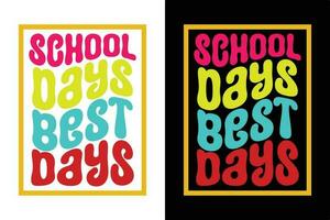 terug naar school- t-shirt ontwerp, 100 dagen van school, eerste dag, 100 dagen typografie t-shirt, kinderen t-shirt vector