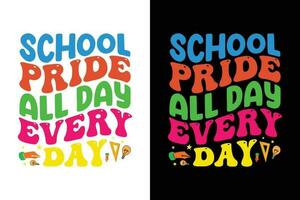 terug naar school- t-shirt ontwerp, 100 dagen van school, eerste dag, 100 dagen typografie t-shirt, kinderen t-shirt vector