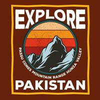 onderzoeken passu kegels berg reeks hunza vallei Pakistan vector