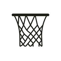 basketbal hoepel met gescheurd, gebruikt netto icoon. sport spel met doel. slecht basketbal ring met gat. vector teken