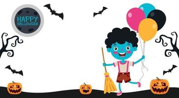 schattige halloween banner vector