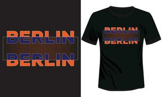 berlijn nieuw york stad vector t-shirt illustratie in zwart achtergrond