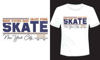 skateboard t-shirt ontwerp vector illustratie skatepark nieuw york stad