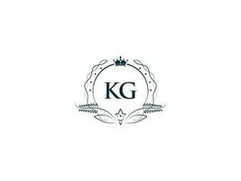 alfabet kroon kg vrouwelijk logo elementen, eerste luxe kg gk brief logo sjabloon vector