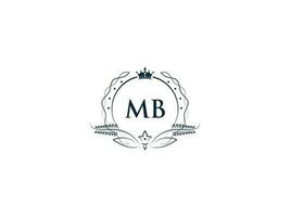 monogram mb luxe kroon logo, creatief vrouwelijk mb bm logo brief icoon vector