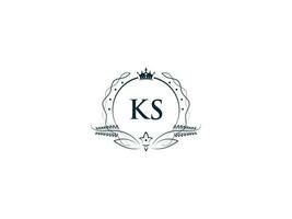 alfabet kroon ks vrouwelijk logo elementen, eerste luxe ks sk brief logo sjabloon vector