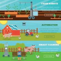 slimme landbouw horizontale banners vector illustratie