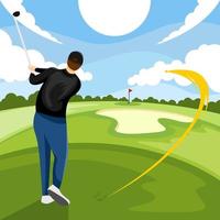 golfer op de golfbaan vector