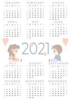 kalender 2021 12 maanden vector