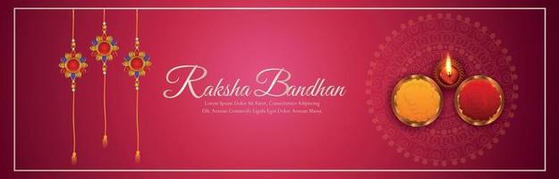 raksha bandhan uitnodigingsbanner of koptekst met kristallen rakhi vector