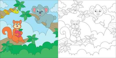 kleur koala en eekhoorn vector