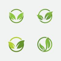 groen blad ecologisch element vector pictogram logo