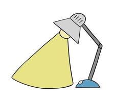 cartoon vectorillustratie van tafellamp en licht vector