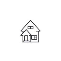 residentiële huis lijn pictogram vector