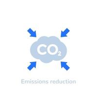 CO2-uitstoot reductie vector platte pictogram