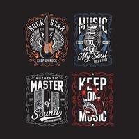 vintage muziek t-shirt design collectie vector