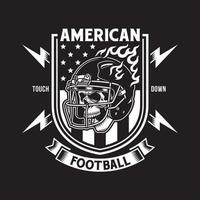 Amerikaanse voetbalschedel met helm vector