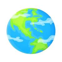 platte aarde planeet clipart cute cartoon object kan worden gebruikt als wereldwijde symbool ecologie concept voorraad vectorillustratie geïsoleerd op een witte achtergrond vector