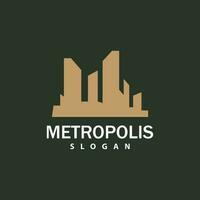 stadsgezicht logo, metropolis horizon ontwerp, stad gebouw vector, icoon symbool illustratie vector