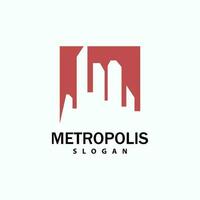 stadsgezicht logo, metropolis horizon ontwerp, stad gebouw vector, icoon symbool illustratie vector