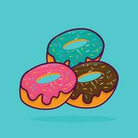 donut icoon illustratie, geïsoleerd vector, tekenfilm stijl voedsel concept, ontwerp geschikt voor web landen bladzijde, banier, sticker, achtergrond, poster vector