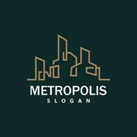 stadsgezicht logo, metropolis horizon ontwerp, stad gebouw vector, icoon symbool illustratie vector