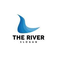 rivier- logo ontwerp, rivier- kreek vector, rivieroever illustratie met een combinatie van bergen en natuur, Product merk vector