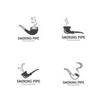 roken pijp zwart en wit contour tekening logo vector