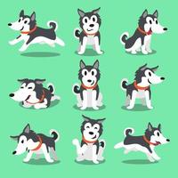 cartoon karakter siberische husky hond vormt vector