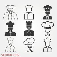 chef-kok pictogrammen instellen vector