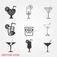 cocktail pictogrammen instellen vector