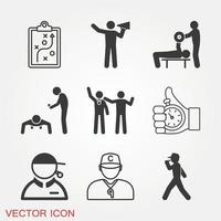 coach pictogrammen instellen vector